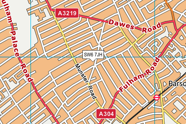 SW6 7JH map - OS VectorMap District (Ordnance Survey)