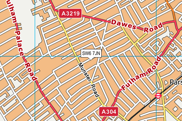 SW6 7JN map - OS VectorMap District (Ordnance Survey)