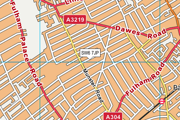 SW6 7JP map - OS VectorMap District (Ordnance Survey)