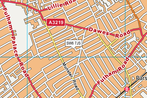 SW6 7JS map - OS VectorMap District (Ordnance Survey)