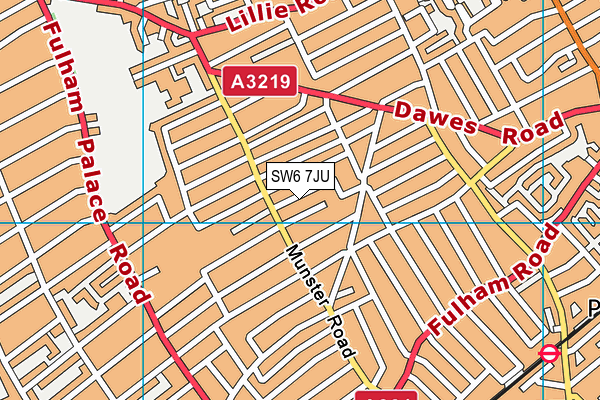 SW6 7JU map - OS VectorMap District (Ordnance Survey)