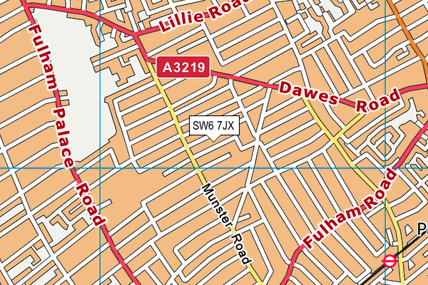 SW6 7JX map - OS VectorMap District (Ordnance Survey)