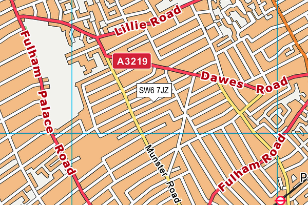 SW6 7JZ map - OS VectorMap District (Ordnance Survey)