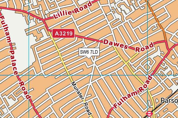 SW6 7LD map - OS VectorMap District (Ordnance Survey)