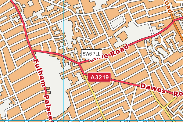 SW6 7LL map - OS VectorMap District (Ordnance Survey)