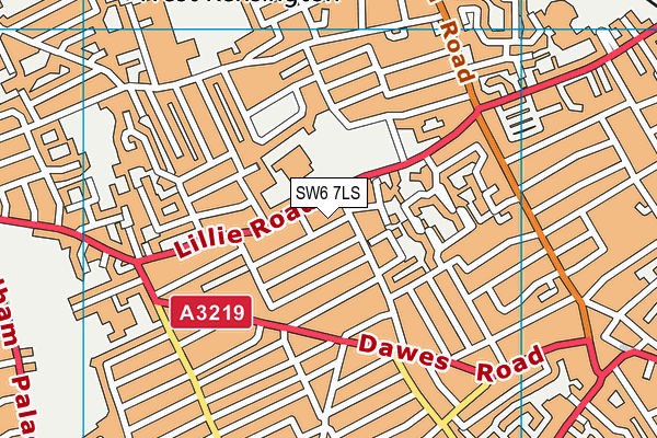 SW6 7LS map - OS VectorMap District (Ordnance Survey)