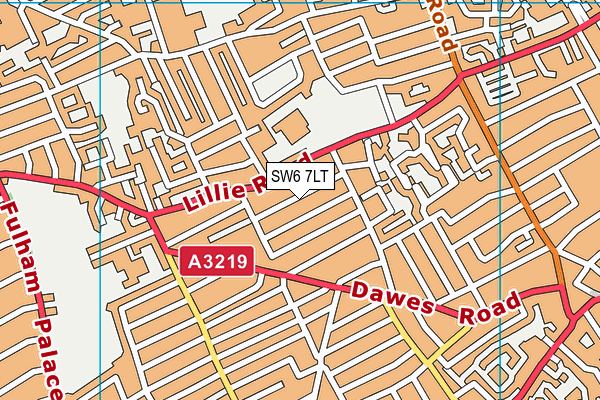 SW6 7LT map - OS VectorMap District (Ordnance Survey)