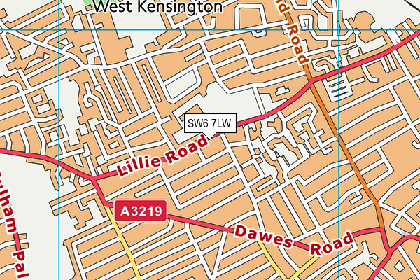 SW6 7LW map - OS VectorMap District (Ordnance Survey)