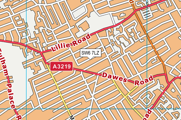 SW6 7LZ map - OS VectorMap District (Ordnance Survey)