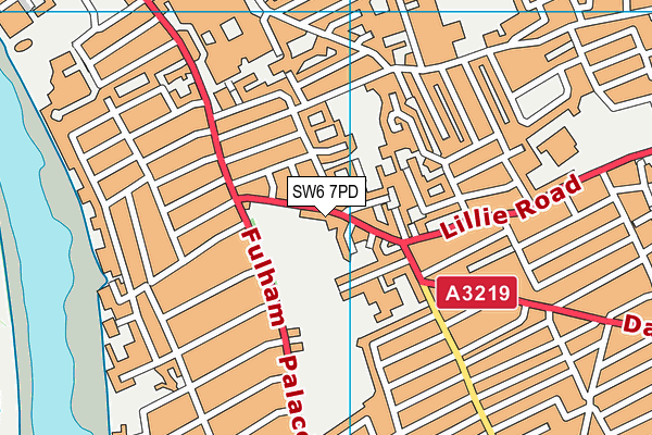 Lillie Road Fitness Centre map (SW6 7PD) - OS VectorMap District (Ordnance Survey)