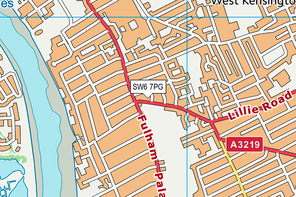 SW6 7PG map - OS VectorMap District (Ordnance Survey)