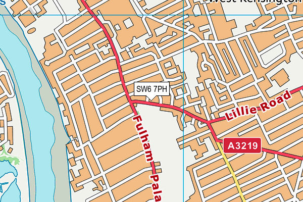 SW6 7PH map - OS VectorMap District (Ordnance Survey)