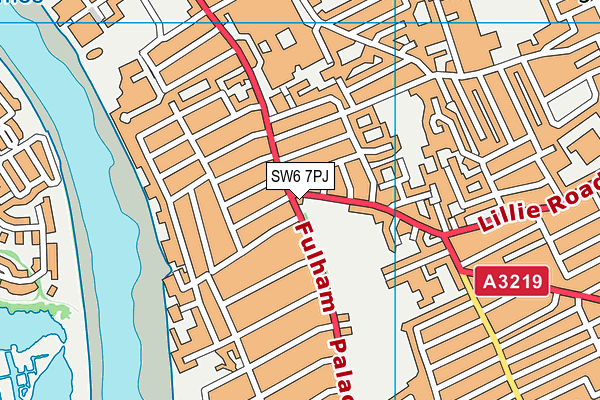SW6 7PJ map - OS VectorMap District (Ordnance Survey)