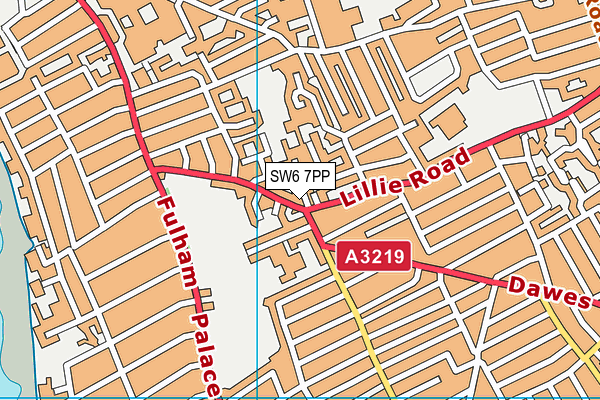 SW6 7PP map - OS VectorMap District (Ordnance Survey)