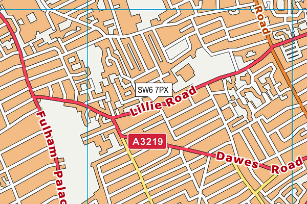 SW6 7PX map - OS VectorMap District (Ordnance Survey)