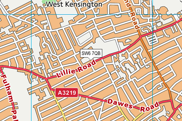 SW6 7QB map - OS VectorMap District (Ordnance Survey)