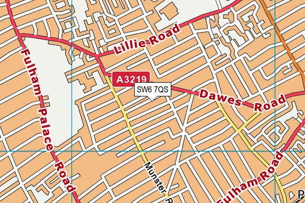 SW6 7QS map - OS VectorMap District (Ordnance Survey)