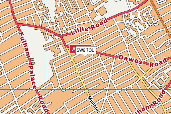 SW6 7QU map - OS VectorMap District (Ordnance Survey)