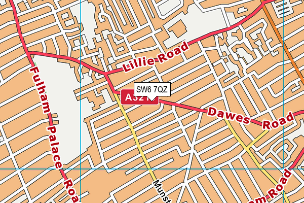 SW6 7QZ map - OS VectorMap District (Ordnance Survey)