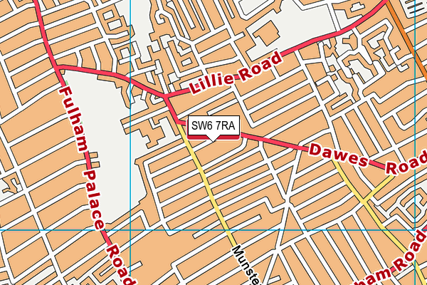 SW6 7RA map - OS VectorMap District (Ordnance Survey)