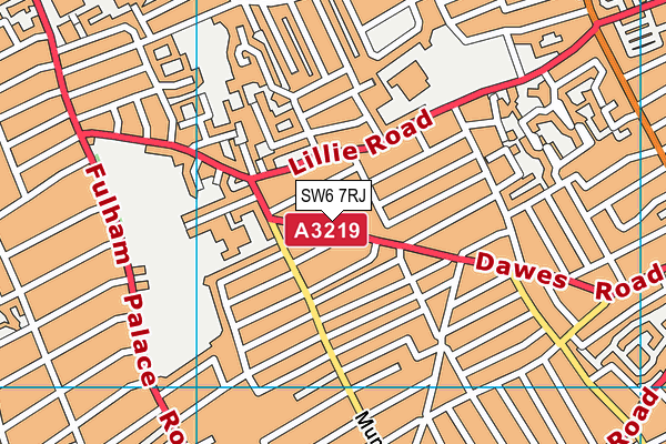 SW6 7RJ map - OS VectorMap District (Ordnance Survey)