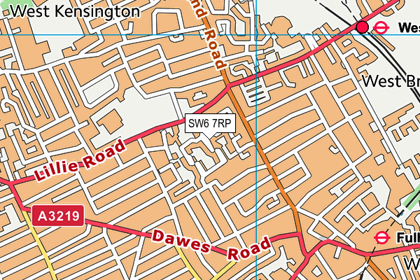 SW6 7RP map - OS VectorMap District (Ordnance Survey)