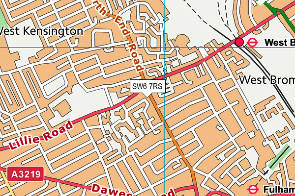 SW6 7RS map - OS VectorMap District (Ordnance Survey)