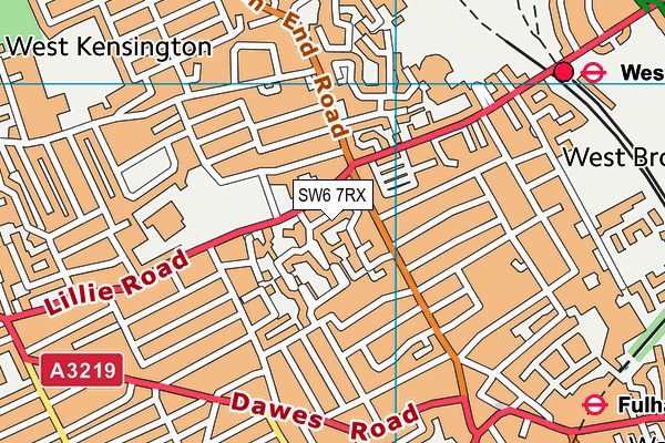 SW6 7RX map - OS VectorMap District (Ordnance Survey)