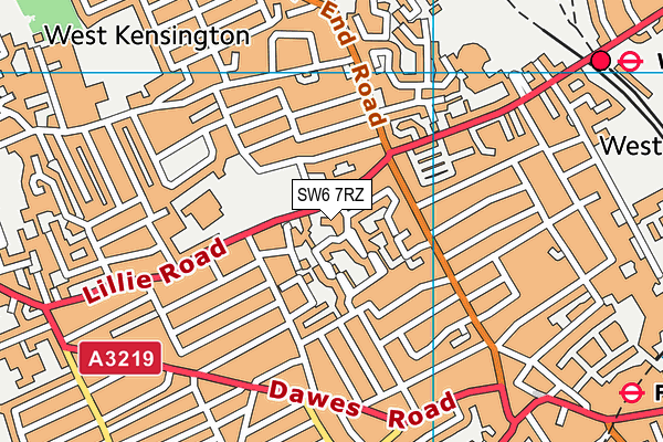 SW6 7RZ map - OS VectorMap District (Ordnance Survey)