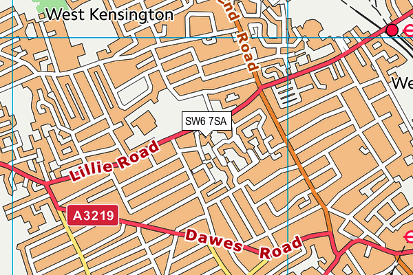 SW6 7SA map - OS VectorMap District (Ordnance Survey)