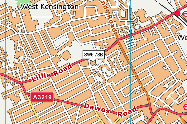 SW6 7SB map - OS VectorMap District (Ordnance Survey)