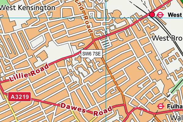 SW6 7SE map - OS VectorMap District (Ordnance Survey)