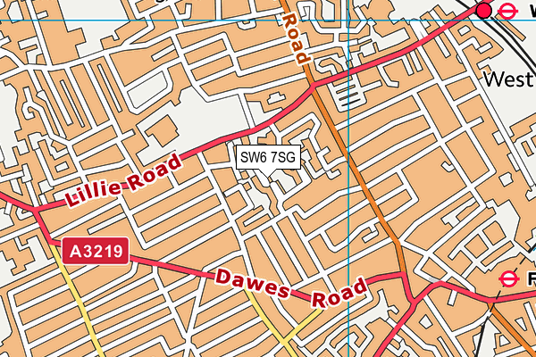 SW6 7SG map - OS VectorMap District (Ordnance Survey)