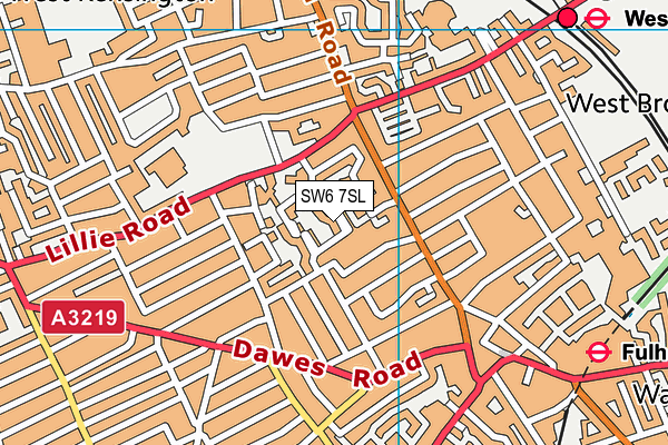 SW6 7SL map - OS VectorMap District (Ordnance Survey)