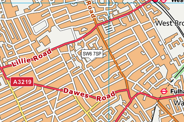 SW6 7SP map - OS VectorMap District (Ordnance Survey)