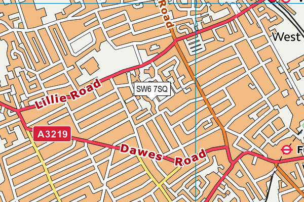 SW6 7SQ map - OS VectorMap District (Ordnance Survey)