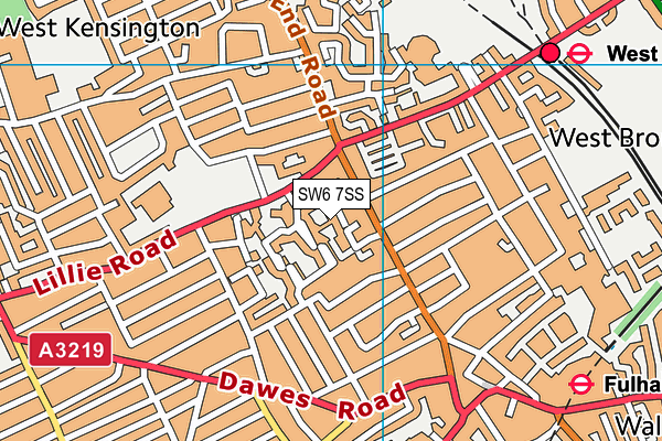 SW6 7SS map - OS VectorMap District (Ordnance Survey)