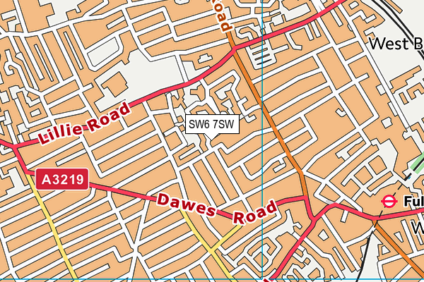 SW6 7SW map - OS VectorMap District (Ordnance Survey)