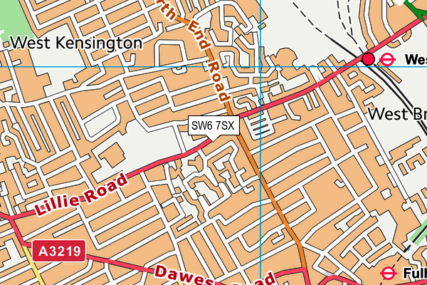 SW6 7SX map - OS VectorMap District (Ordnance Survey)