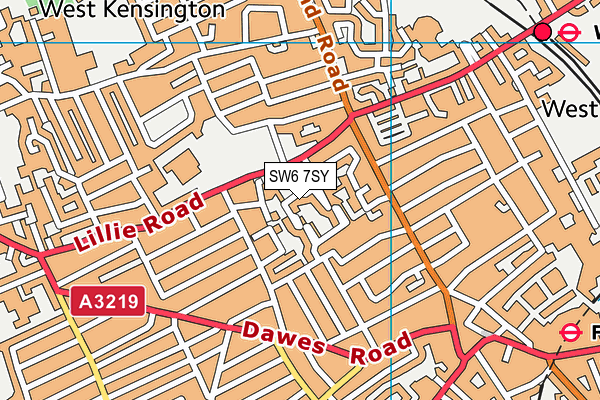 SW6 7SY map - OS VectorMap District (Ordnance Survey)