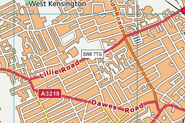 SW6 7TG map - OS VectorMap District (Ordnance Survey)