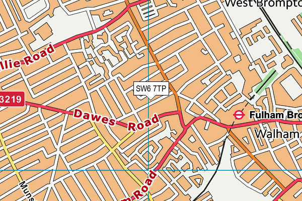 SW6 7TP map - OS VectorMap District (Ordnance Survey)