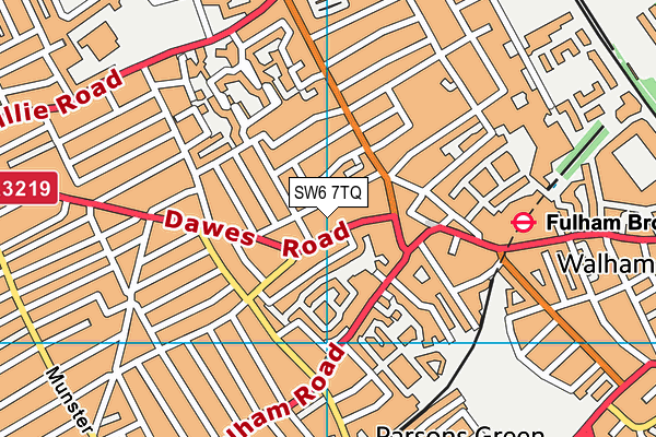 SW6 7TQ map - OS VectorMap District (Ordnance Survey)