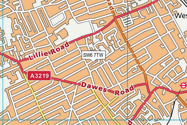 SW6 7TW map - OS VectorMap District (Ordnance Survey)
