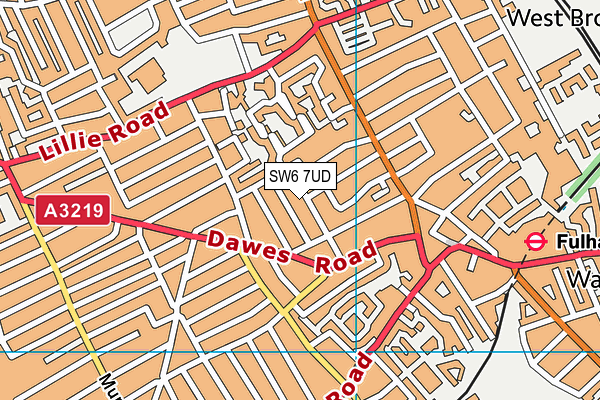 SW6 7UD map - OS VectorMap District (Ordnance Survey)