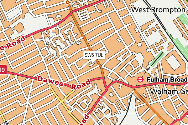 SW6 7UL map - OS VectorMap District (Ordnance Survey)