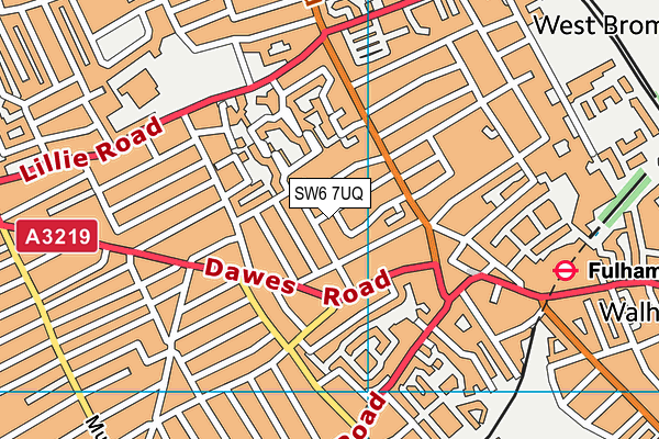 SW6 7UQ map - OS VectorMap District (Ordnance Survey)