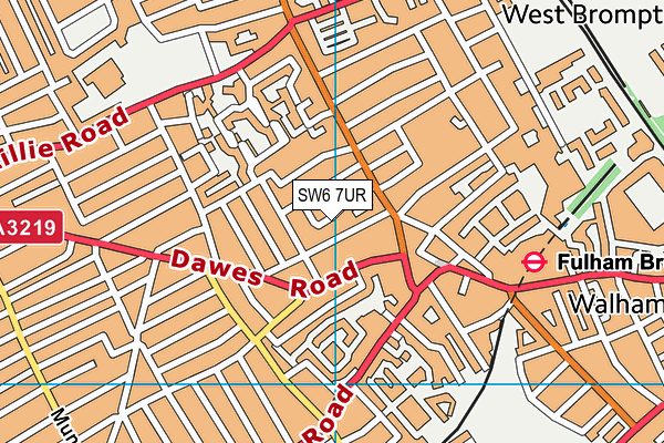 SW6 7UR map - OS VectorMap District (Ordnance Survey)