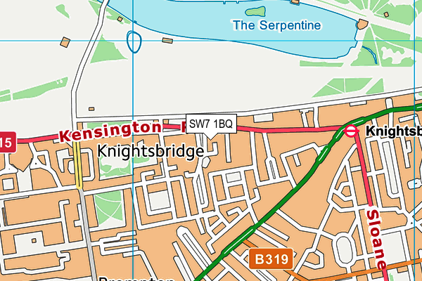 SW7 1BQ map - OS VectorMap District (Ordnance Survey)