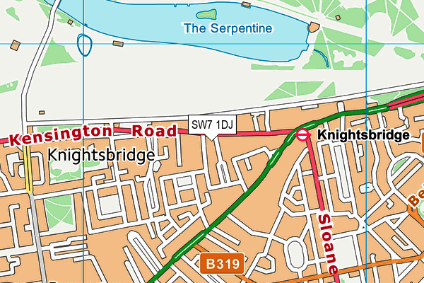 SW7 1DJ map - OS VectorMap District (Ordnance Survey)